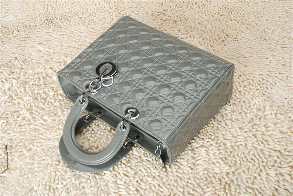 replica jumbo lady dior patent leather bag 6322 grey with gold - Click Image to Close